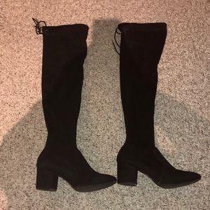 Black knee high boots